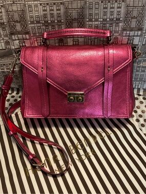Gorgeous Henri Bendel Cambria Satchel Crossbody - Metallic Pink w Dust Bag
